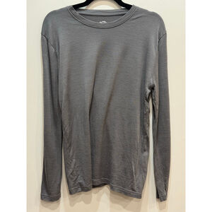 Merino Tech 100% Merino Wool Gray Long Sleeve Tee M Baselayer Workout Outdoors